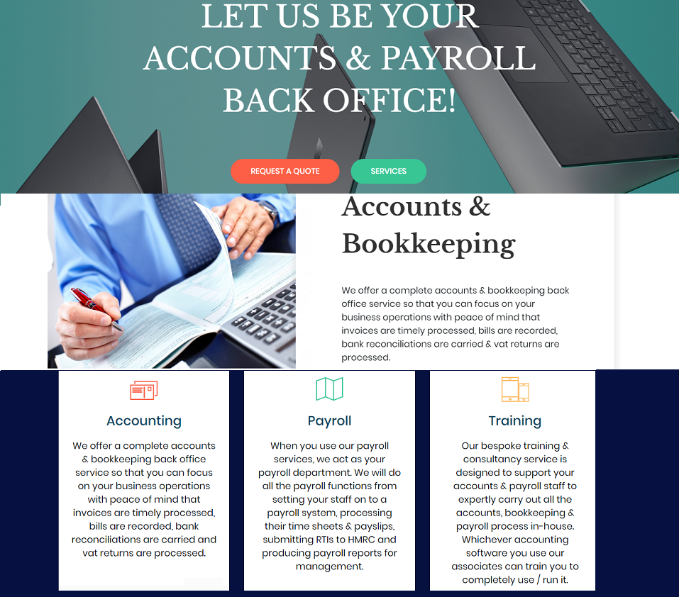 fn accounting services website designed by evantu it and web solutions