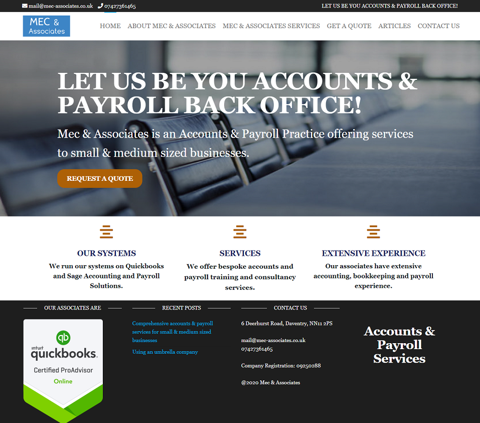 mec-associates website designed by evantu it and web solutions