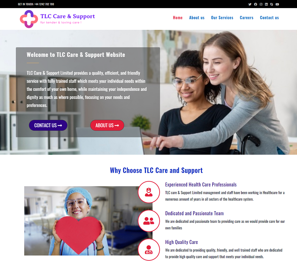 tlccaresupport.co.uk website designed by evantu it and web solutions